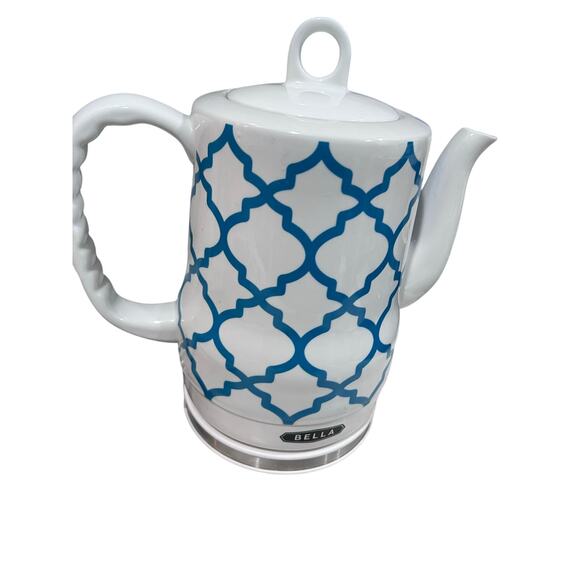Bella Ceramic Electric Kettle Blue White Moroccan 1.5L Model KE17397 Tested Work - Picture 10 of 12